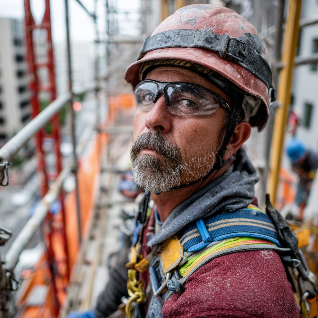 construction worker on scaffolding
